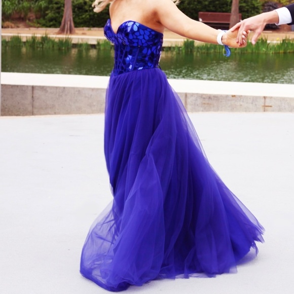 David's Bridal | Dresses | Jules Cleo Sapphire Prom Dress | Poshmark